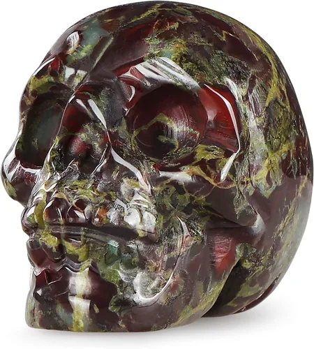 Miniatura 15 de Artistone Estatuas de calavera de cristal de 2.0 pulgadas, figuras de esqueleto humano talladas a mano, escultura de hueso de cabeza, estatua