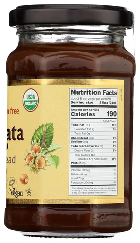 Miniatura 2 de Nocciolata, crema de avellana para untar sin lácteos, orgánica, 8.82 onzas