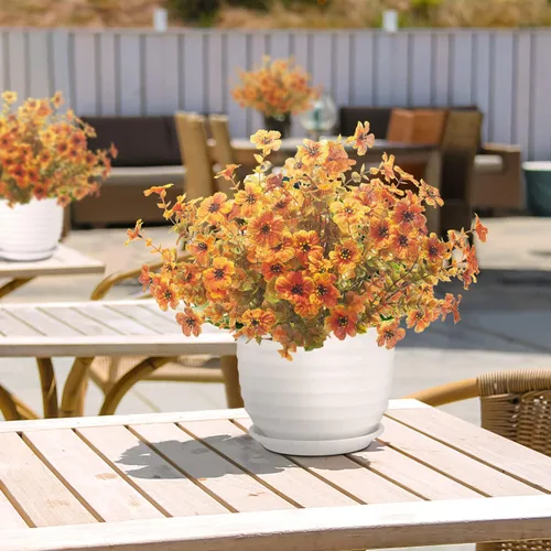 Miniatura 4 de Grunyia 10 paquetes de flores artificiales de otoño para exteriores, resistentes a los rayos UV, flores falsas