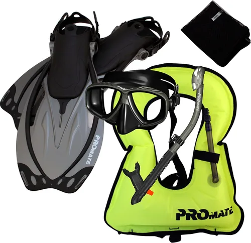 Miniatura 7 de Promate Chaleco de buceo Máscara de purga Aletas de snorkel seco Juego de bolsa de malla
