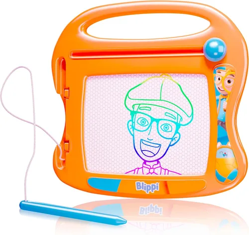 Lollipop Blippi Pizarra Magnética de Viaje - Una Tableta de Dibujo Portátil para Niños, Completa con Lápiz Magnético y Perilla Borradora, Excelentes