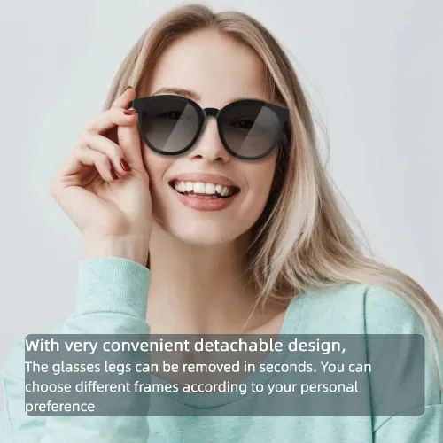 Miniatura 9 de Lentes de sol inteligentes con audio Bluetooth, lentes de luz azul para mujeres y hombres, música de oído abierto, lente polarizada UV400, sin fugas