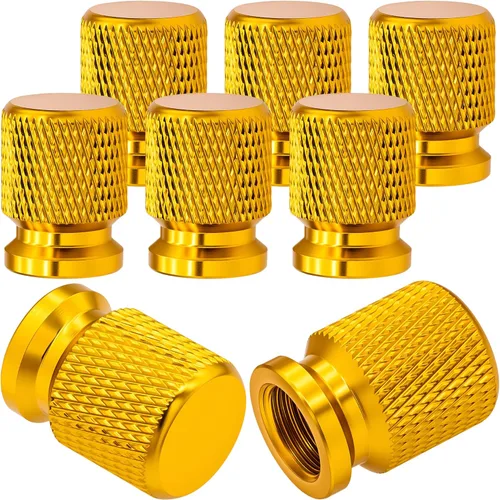 Miniatura 25 de 4 piezas de tapas de válvula de rueda con estilo púas, cubiertas universales de válvula de rueda de aleación de aluminio a prueba de polvo