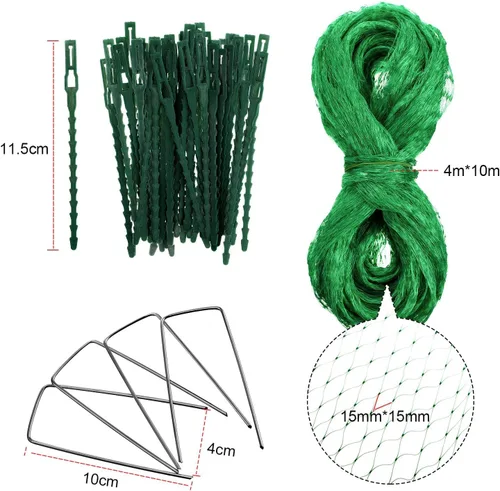 Miniatura 2 de Boao Red para pájaros para jardín, proteger árboles frutales, verduras, árboles de 13 x 32.8 pies con brida para cables y clavija de jardín
