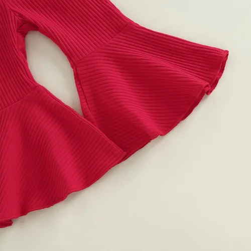 Miniatura 88 de Conjunto de sudadera con cuello redondo y estampado de pastel de calabaza para niña, camiseta y pantalones acampanados