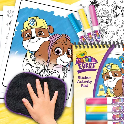 Miniatura 6 de Crayola PAW Patrol Hoja de Actividad con Pegatinas, 12 Páginas para Colorear de PAW Patrol, Más de 100 Pegatinas, Actividad para Viajar, Juguetes