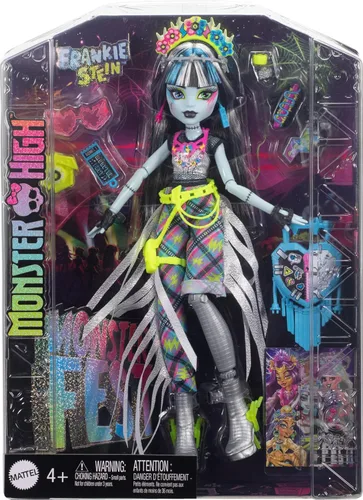 Miniatura 6 de Monster High Muñeca del Festival Monster Fest, Frankie Stein con atuendo glamuroso y accesorios temáticos del festival como bocadillos, póster