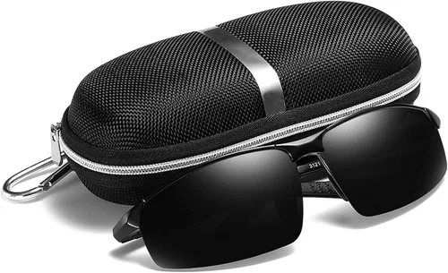 Miniatura 4 de Gafas de sol polarizadas de montura completa para hombres y mujeres, gafas de lectura deportivas envolventes con protección UV Negro