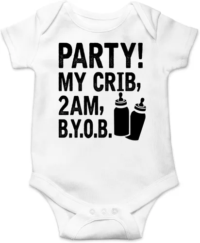 Miniatura 16 de AW Fashions ¡Party! My Crib, 2 AM, B.Y.O.B. - Body para bebé recién nacido, ropa para bebé niña o niño