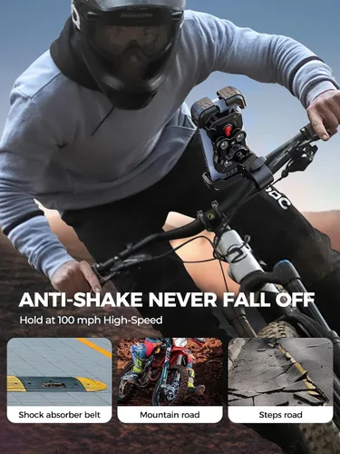 Miniatura 4 de Bovemanx Soporte de teléfono para motocicleta, [150 mph viento anti-vibración] [7.2 pulgadas compatible con teléfono grande] Soporte para teléfono