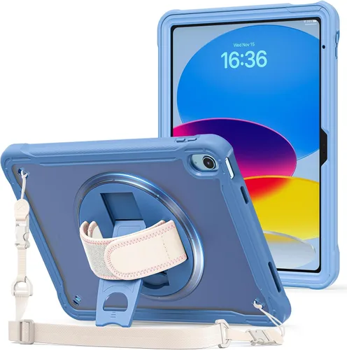Miniatura 11 de ProCase Funda para iPad de 11ª generación A16 2025/iPad de 10.9 pulgadas 2022, resistente a prueba de golpes con correa de mano, protección