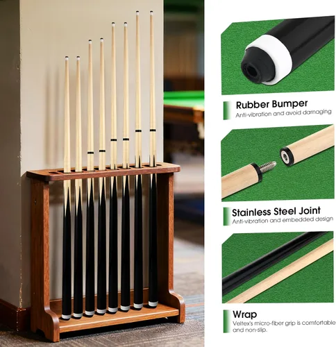 Miniatura 2 de Pool Cue Sticks 36inch 42inch 48inch 52inch 58inch Set of 2 or 4,Pool Cue with 13mm Leather Tip for Adults, Beginners,2-Piece Design，(14oz to 20oz