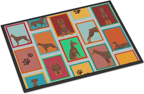 Miniatura 124 de Caroline's Treasures MLM1149MAT - Felpudo rojo Border Collie de 18 x 27 pulgadas, para interiores y exteriores, para entrada, antideslizante, Border