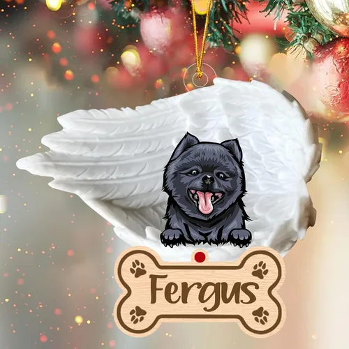 Miniatura 39 de Adorno de perro afgano de 1 ángel, adorno acrílico 2D personalizado conmemorativo para perros, regalo por pérdida de mascotas, regalo
