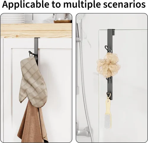 Miniatura 6 de niffgaff 8 ganchos para colgar sobre la puerta, gancho vertical para toallas sobre la puerta, gancho sobre la puerta, colgador sobre la puerta