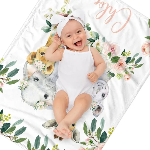 Miniatura 5 de Manta de bebé personalizada para niñas y niños, manta de bebé personalizada con nombre, mantas de regalo personalizadas súper suaves para niños