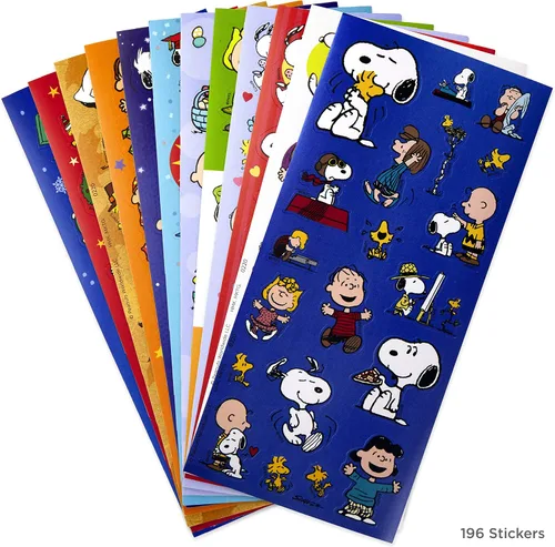Miniatura 3 de Hallmark - Calcomanías de Peanuts para niños (paquete de 237 calcomanías, 12 hojas) para Pascua, regreso a la escuela, Halloween, festividades y más