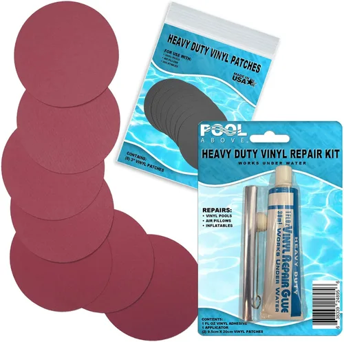 Miniatura 7 de Kit de parches de reparación de vinilo resistente para reparación de revestimientos de piscina sobre el suelo; inflables de pegamento y parches; Azul