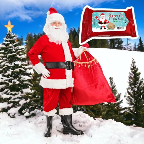 Miniatura 2 de Santa's Filthy Sack Wipes - Toallitas húmedas navideñas para amigos, tamaño de bolsillo, sin alcohol