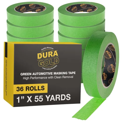 Miniatura 12 de Dura-Gold Cinta adhesiva verde automotriz de 1 pulgada (0.945 in x 55 yardas), 3 rollos – Premium alto rendimiento, resistente al calor – Pintura