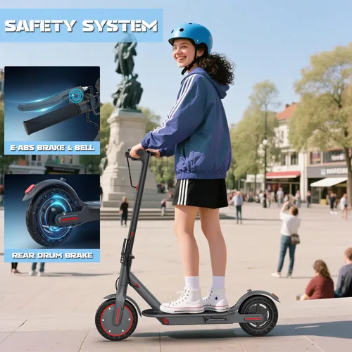 Miniatura 5 de Werhy Kids Electric Scooter, 350W Motor, 19 Mph Speed & 15 Miles Range, 8.5" Solid Tires, Lightweight Foldable Scooter with Dual Braking System, Max