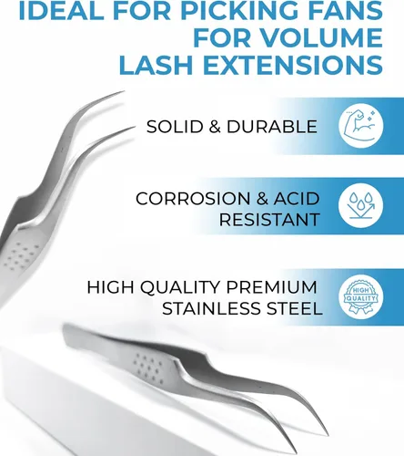 Miniatura 3 de Stacy Lash STL-10 Pinzas de extensión de pestañas curvas/Herramienta separadora de pestañas/Suministros para aislamiento de pestañas postizas Stl-10