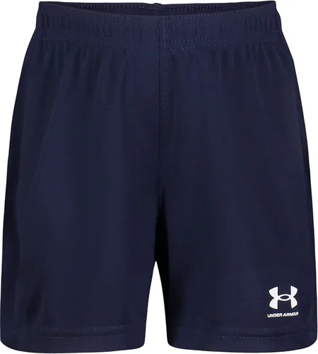 Under Armour Pantalón corto de fútbol de rendimiento para niños, cintura elástica y detalle de logotipo