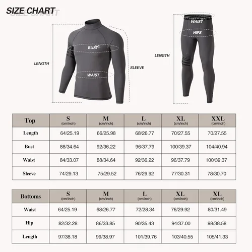 Miniatura 6 de MEETYOO Camisa térmica de manga larga con cuello alto para hombre, ropa interior de compresión ligera, transpirable, capa base