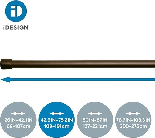 Miniatura 3 de InterDesign Cameo - Barra de cortina ajustable y personalizable para bañera, ducha, ropero, puerta