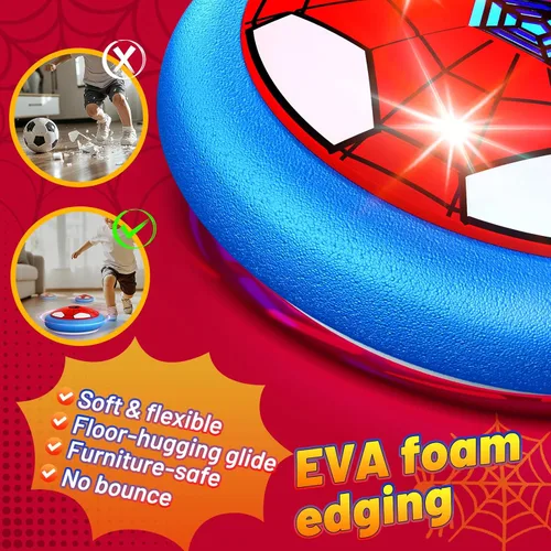 Miniatura 4 de HopeRock Juguetes de Fútbol Paquete de 2 Pelotas de Fútbol Flotantes Juego de Fútbol Interior con Luces LED, Parachoques de Espuma Suave, Regalos