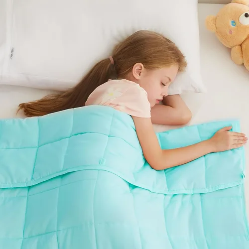 Miniatura 49 de L'AGRATY Manta con peso de 5 libras, para regazo, manta pequeña y portátil para adultos, refrescante, para viajar, relajarse y dormir, para todas