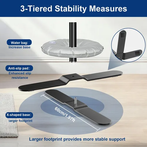 Miniatura 3 de EMART Soporte de fondo resistente, soporte de tubo y cortina de 10 x 10 pies, soporte ajustable para telón de fondo, kit de fotografía con base