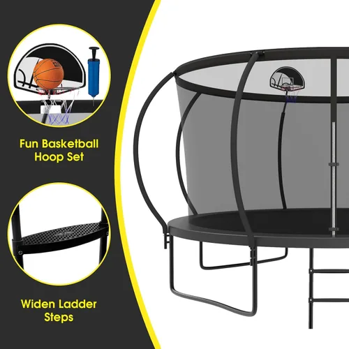 Miniatura 6 de SKYUP 2026 Upgraded 8 10 12 14 15 16FT 1500lbs Tranpoline for Kids and Adults, Recreational Tranpoline with Basketball Hoop, ASTM Approved
