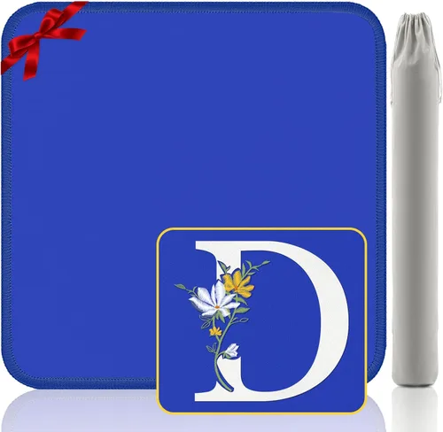 Miniatura 43 de Tapete Mahjong para mesa, neopreno antideslizante con reducción de ruido, 32.4 x 32.4 pulgadas, azul, perfecto para mahjong americano, póker