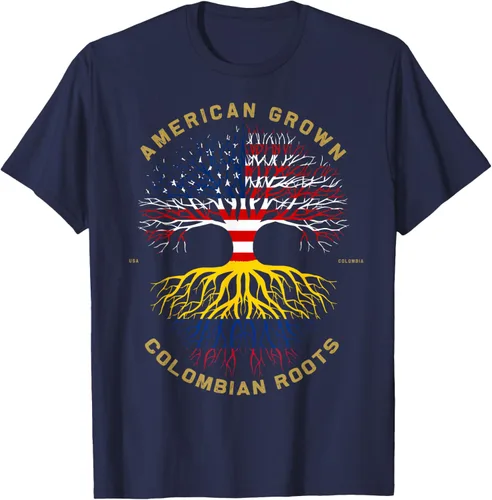 Miniatura 46 de Camiseta de regalo con la bandera de Estados Unidos con árbol de raíces colombianas