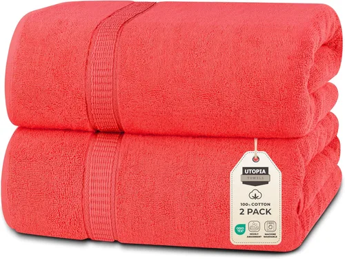 Miniatura 13 de Utopia Towels - Toalla de baño gigante, 2 unidades, 17.69 oz/yd2 (600 gsm), 100% algodón hilado en anillo, altamente absorbentes y de secado rápido