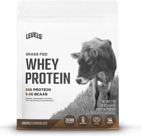 Miniatura 11 de Levels - Polvo de proteína de suero alimentado con pasto, sin artificiales, 24G de proteína, chocolate puro, 2 libras