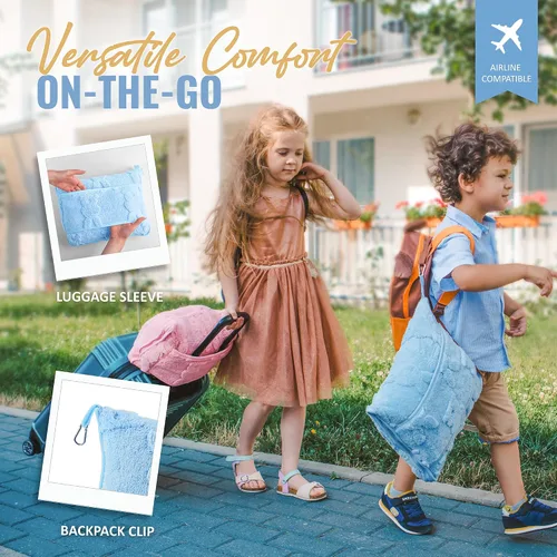 Miniatura 4 de BOACAY Manta de viaje para niños pequeños para avión, automóvil, manta suave para niños para guardería, almohada para niñas, niños con clip