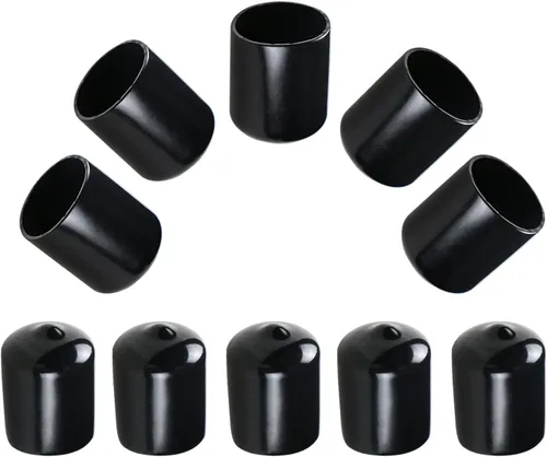 Cubierta de tapa de extremo redondo de goma de 0.59 pulgadas (0.591 in), protectores de rosca de tornillo de PVC flexible de tubería de tubería