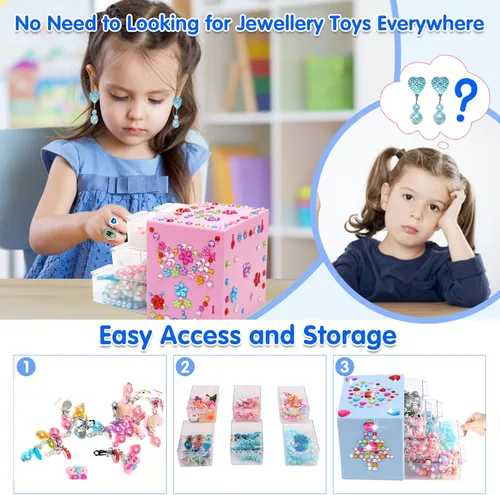 Miniatura 4 de Juguetes para edades de 5 a 7 años, joyería, juguetes para niñas de 8 a 10 años, aretes de clip, juguete para niñas pequeñas de 6 a 8 años, disfraz