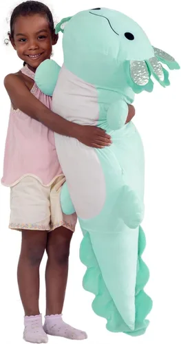 Miniatura 12 de BENINY Juguete de Peluche Grande de Ajolote Azul, Animal de Peluche Gigante de Ajolote de 39", Juguetes Grandes Regalo para Niñas Niños, Almohada
