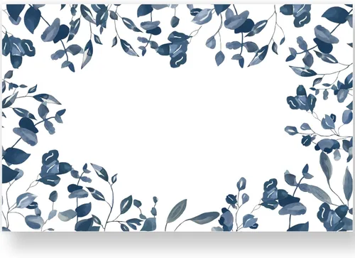 JarThenaAMCS Paquete de 50 manteles individuales de papel de hojas azules de 11 x 17 pulgadas, manteles individuales desechables de hojas de