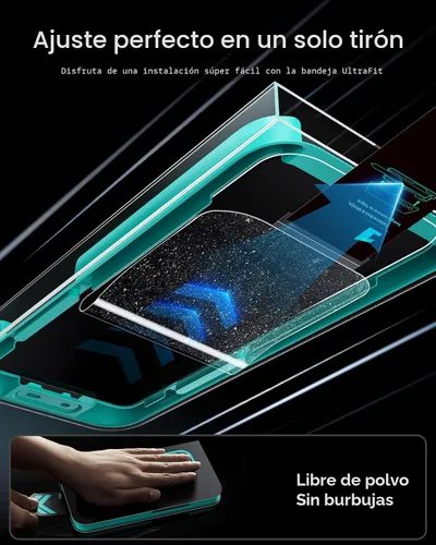 Miniatura 3 de ESR Paquete de 3 protectores de pantalla para Samsung Galaxy S25 Ultra, vidrio templado HD de dureza 9H+ con bandeja UltraFit de fácil instalación