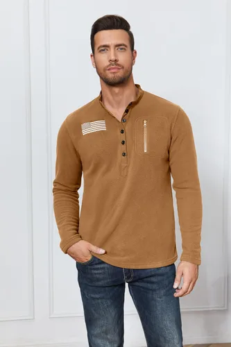 Miniatura 4 de Beotyshow Chaqueta de forro polar táctica para hombre, suave, cálido, con cremallera de un cuarto