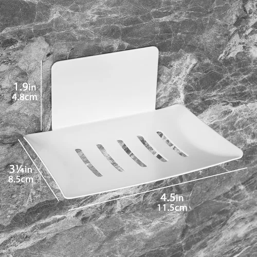 Miniatura 2 de Jaboneras para baño, soporte para jabón de barra con bandeja autodrenante, bandeja de jabón para pared de ducha, recipiente de jabón autoadhesivo