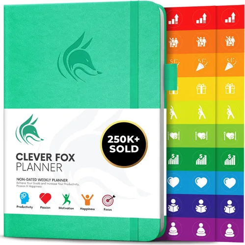Miniatura 31 de Clever Fox Planificador – Planificador semanal y mensual sin fecha para productividad, gestión del tiempo y objetivos – Diario organizador – A5