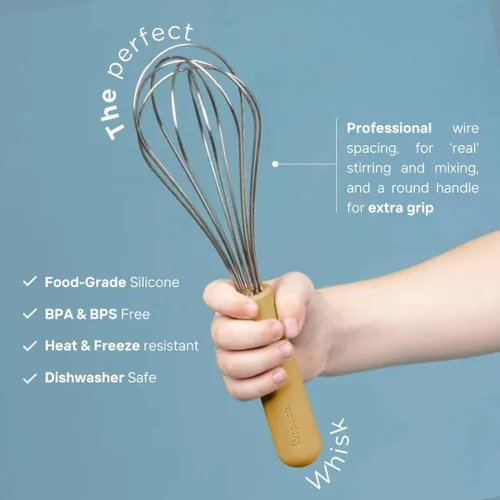 Miniatura 3 de Tampoco Real Kids - Conjunto de cocina y repostería – Herramientas de cocina Montessori para cocinar de verdad con utensilios de silicona aptos