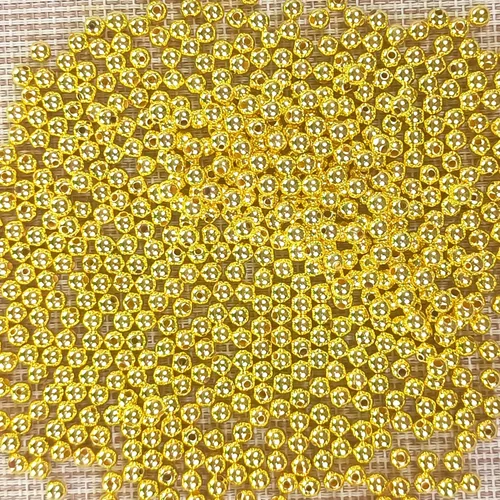 Miniatura 2 de 600 cuentas espaciadoras redondas doradas de 0.236 pulgadas chapadas en oro para hacer joyas hechas a mano para collares, pulseras, aretes
