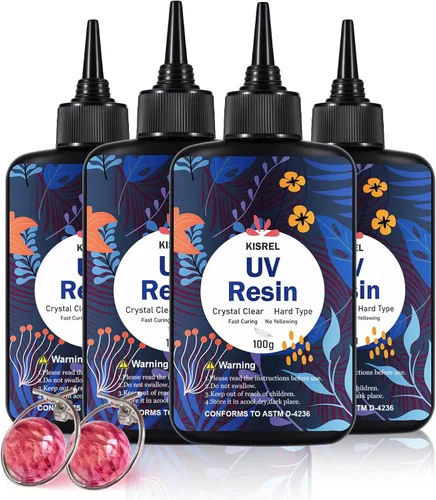 Miniatura 8 de KISREL Resina UV de 3.53 oz – Kit de resina UV mejorado, tipo duro, transparente, curado ultravioleta, resina epoxi UV para manualidades de joyería