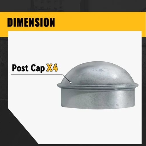 Miniatura 7 de VIVIDA Tapas de poste de enlace de cadena de 4 pulgadas, tapas de poste de valla galvanizadas, para tubo de 4 pulgadas de diámetro exterior, piezas